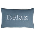 thumbnail image 3 of Sunbrella  Indoor/Outdoor Single Embroidered Pillow - "Relax" Spectrum Denim, 3 of 5