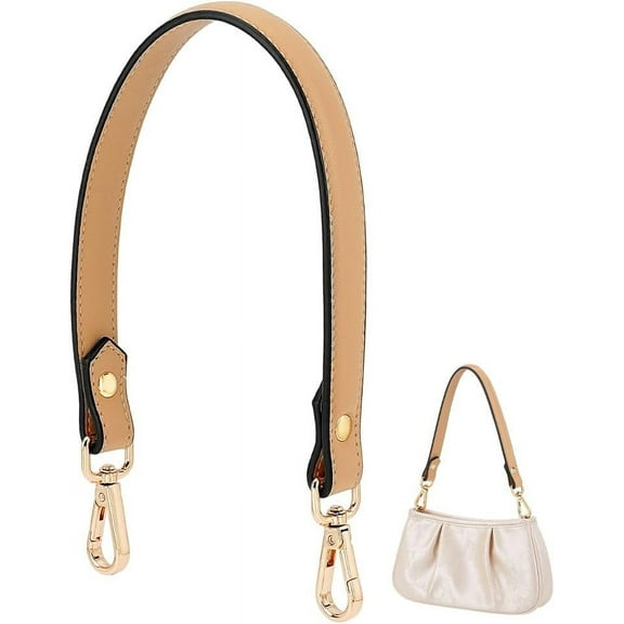 18 Inch Genuine Leather Purse Strap Bag Handles Replacement Puse Handles Handbag Strap with Golden Buckles