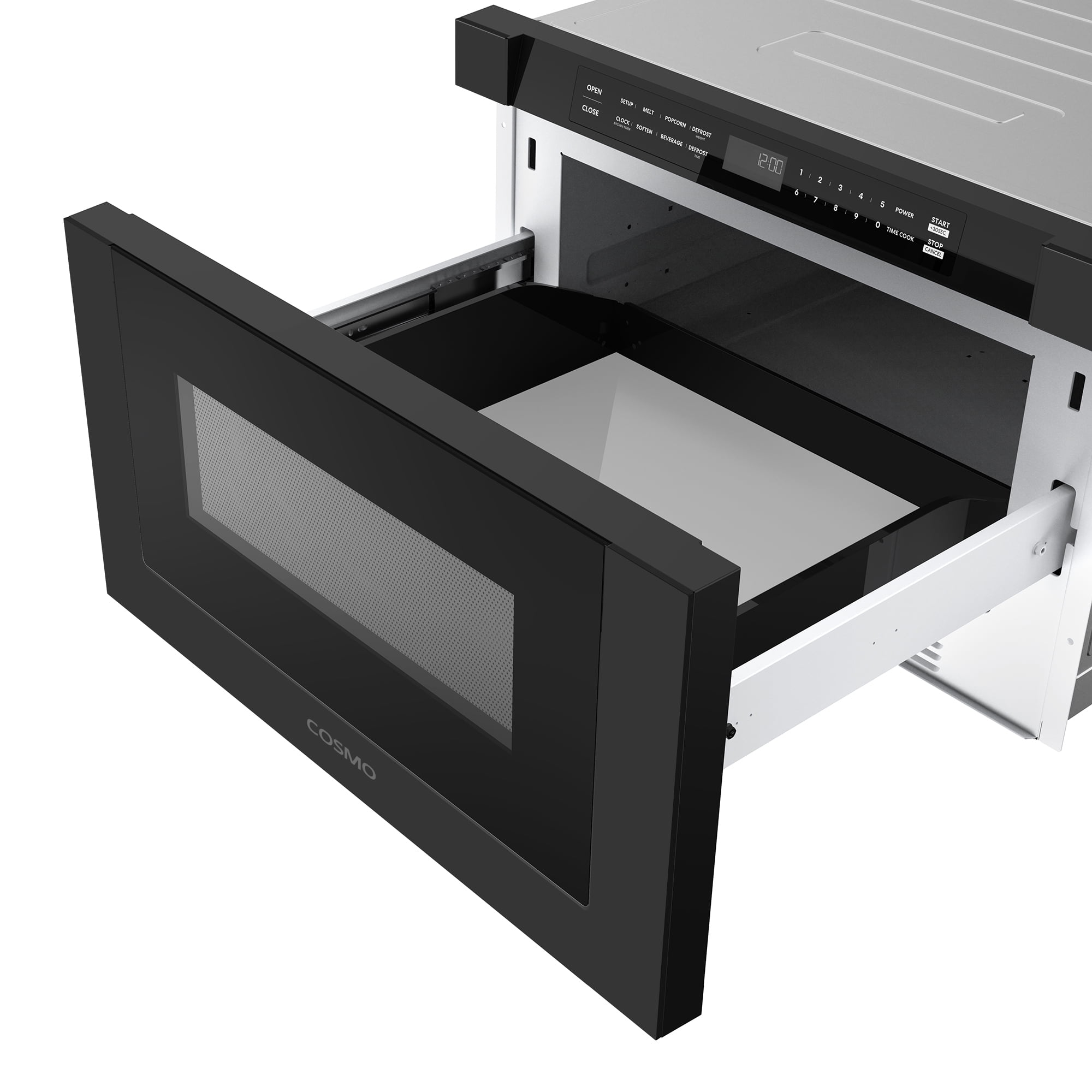Cosmo 24 in. Haven Collection 1.2 cu. ft. Built-in Microwave Drawer, 1000W, Touch Controls, Defrosting Rack in Matte Black