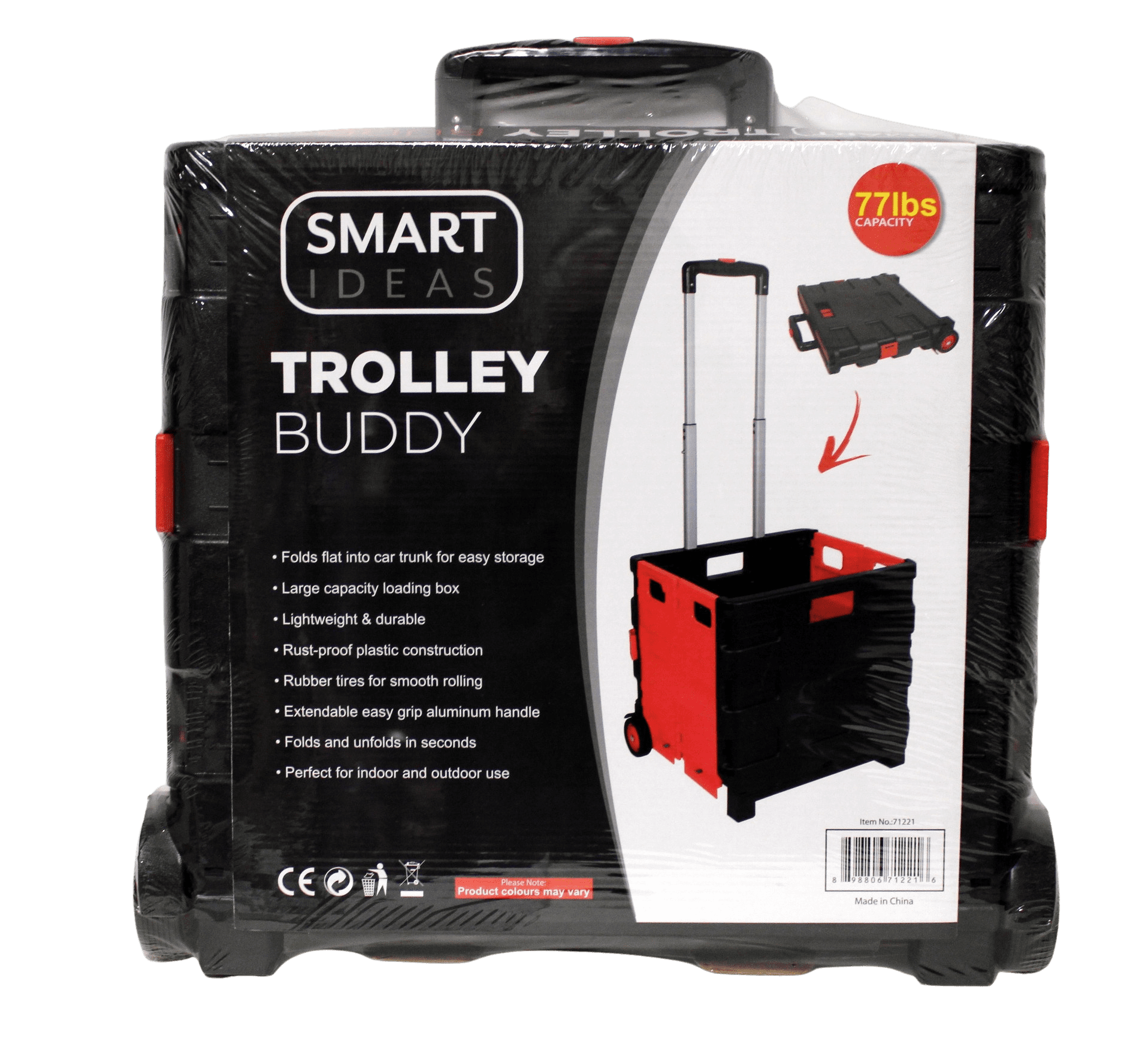 2 Wheels Stretch Handle Folding Shopping Trolley Travel Cart 80 lbs Storage 