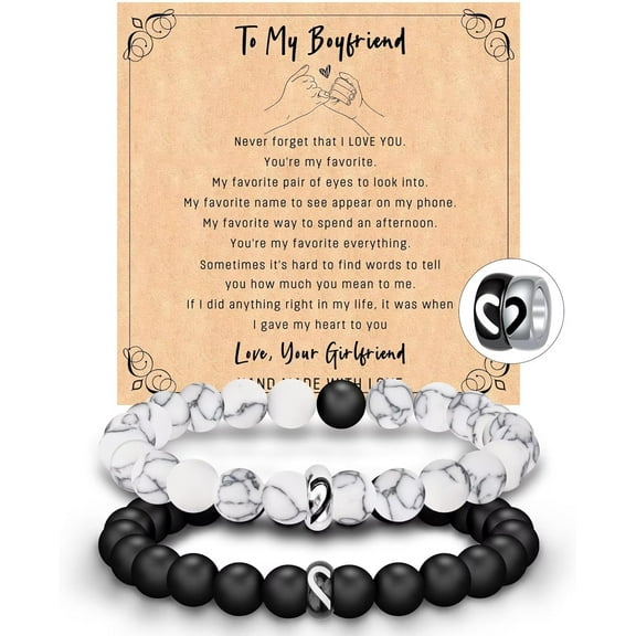 Anniversary Romantic Gifts for Women Men,Matching Bracelets Gifts for Couples Boyfriend Girlfriend My Love Fiance Newlywed,Valentines Birthday Christmas Engagement Wedding Couple Gifts