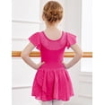 thumbnail image 4 of Oudiya Girls Ballet Leotards Ruffle Sleeve Shinny Dance Dress Outfits Toddler Ballerina Clothes for Kids 3-11Y, 4 of 6