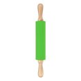 thumbnail image 4 of Rodillo de silicona extendido, mango de madera maciza, superficie antiadherente, herramientas para hornear, color verde, 4 of 5