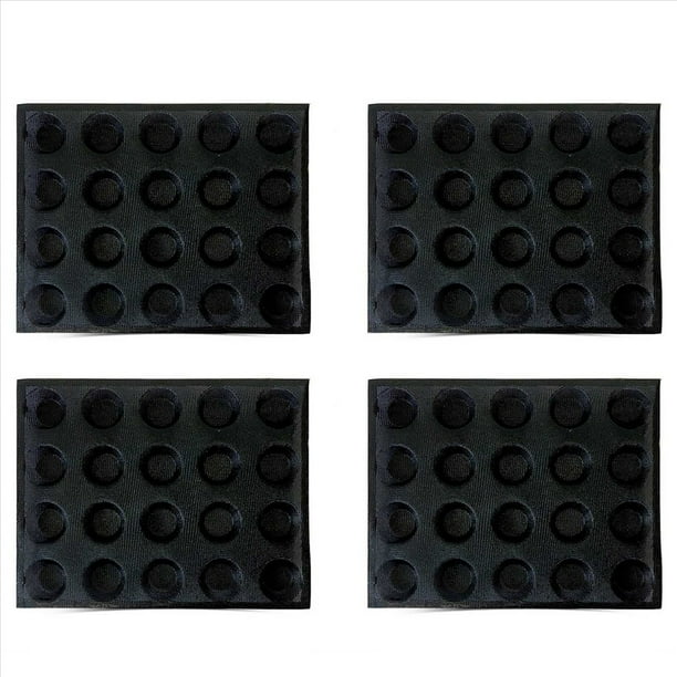 4X Molde de Silicona de 20 Agujeros Pastel T Mini Modelo de Pizza Molde de Hamburguesa de Pan Redondo Herramienta de Bandeja para Hornear Antiadherente
