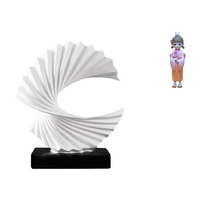 Escultura de olas,Escultura de ola Regalo moderno Oficina,Adorno de estatua abstracta artesanal para centro de mesa,Muñeca geisha japonesa,Adorno tradicional de muñeca geisha con kimono