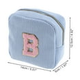 thumbnail image 2 of Unique Bargains 1 Pc Letter B Pattern Makeup Bag for Travel Blue Corduroy, 2 of 6