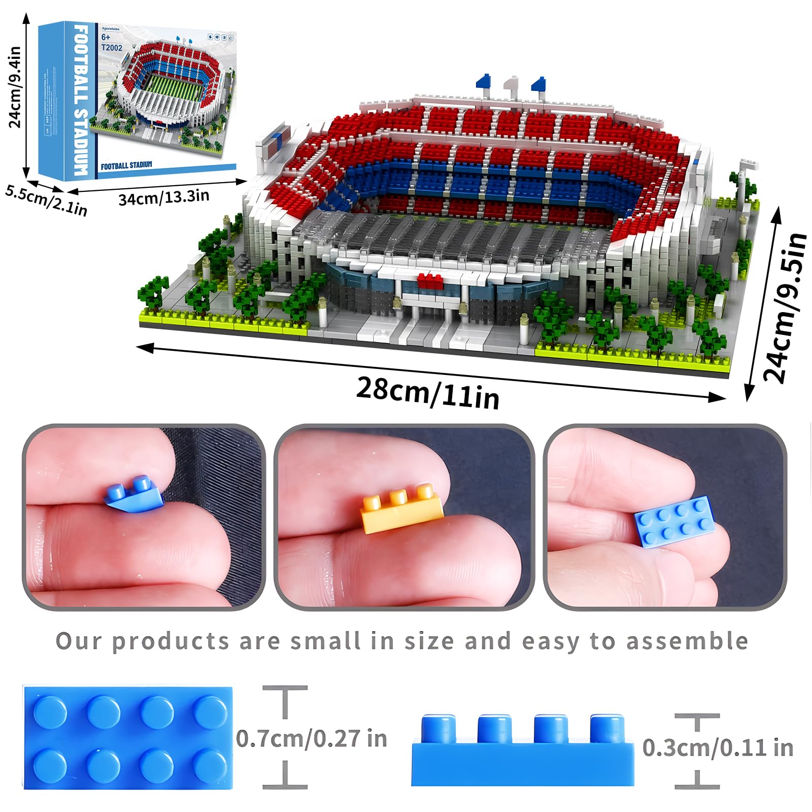 Barcelona Style Soccer Stadium Building Blocks Sets Toys Football Architecture Model Kits Gifts for Adults Kids Boys 3500+Pieces