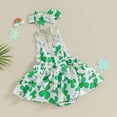 thumbnail image 2 of Bagilaanoe Newborn Baby Girl Rompers Dress Print Sleeveless Bodysuit + Headband 3M 6M 9M 12M Infant Summer One Piece Jumpsuit, 2 of 7