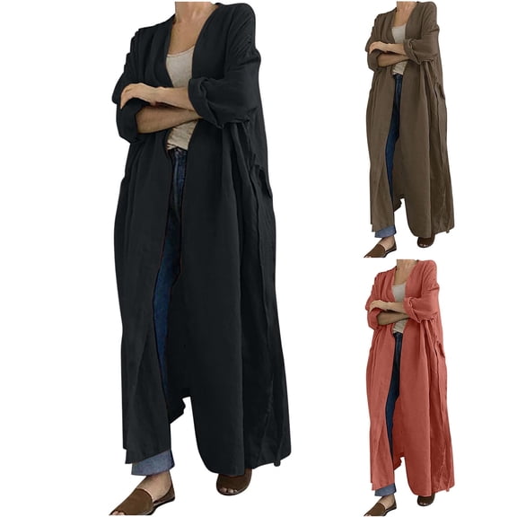 Lovzfmll Fall Jackets for Women, Long Length Shirt Style Coat, Casual Trench, Fall Winter Clothing