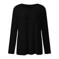 thumbnail image 4 of CNKOO T-Shirts Confortables pour Femmes Hauts Quotidiens Col Rond Manches Longues Blouse Imprimée Florale Décontractée Tunique Col Pull, 4 of 4