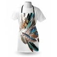 thumbnail image 3 of Feathers Apron Vaned Types and Natal Contour Flight Bird Feathers and Animal Skin Element Print, Unisex Kitchen Bib Apron with Adjustable Neck for Cooking Baking Gardening, Teal Brown, by Ambesonne, 3 of 3