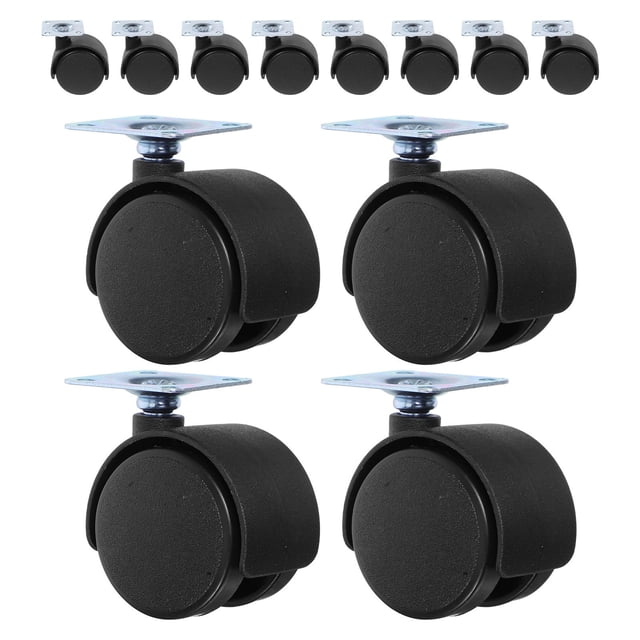 GAXIRE 12Pcs Flexible Mobility Wheels For Rolling Cart Black Nylon Ideal For General Use