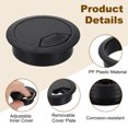 thumbnail image 3 of 5 Pack 53mm (2.09 Inch) Desk Grommet, Plastic Cable Hole Cover, Wire Cord Cable Organizer, Black, 3 of 6