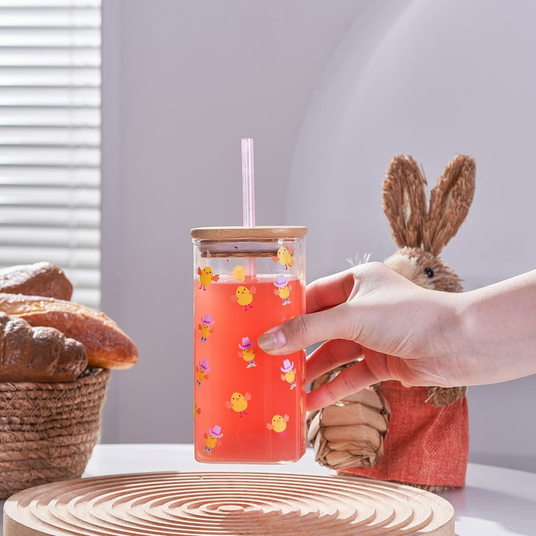 Way to Celebrate Country Chick Square Can Glass with Bamboo Lid