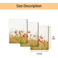 thumbnail image 2 of Red Poppy Flowers Canvas Wall Art Print Poppy Field Painting Wall Decor for Living Room Home Decoration Rustic Scenic Gallery Wrapped Posters and Prints Ideal Gifts - 12" x 16" x 3 Panels, 2 of 6