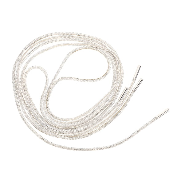 VANIDO Rhinestones Bling Shoe Laces White Shoelace for Sneakers Casual Shoelaces Rhinestone Shoe Laces