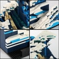thumbnail image 4 of HI-Reeke Huge Waves Micro Mini Building Block Set Kanagawa Surfs Building Kit Toy for Kid Adult Blue, 4 of 8