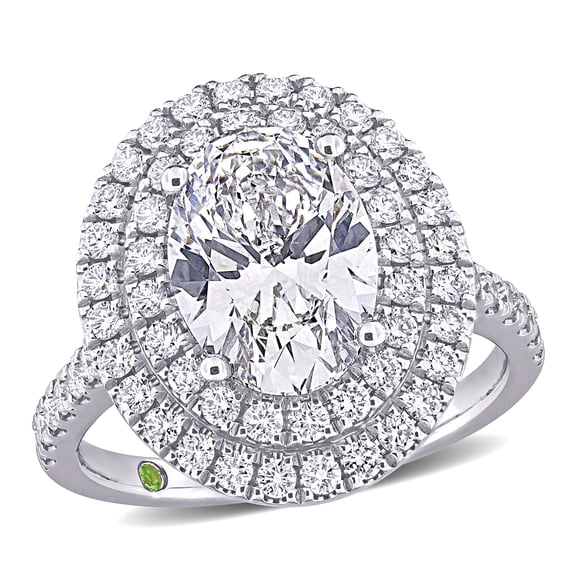 Created Forever Women's 3 7/8ct TW Lab Grown Diamond 14k White Gold Double Halo Engagement Ring