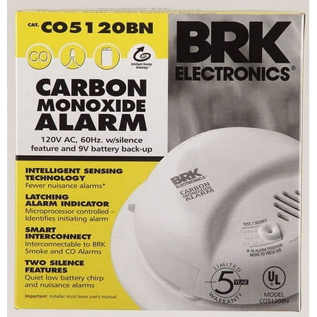 First Alert CO5120BN Hardwired Carbon Monoxide Alarm with Battery Backup