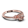 thumbnail image 2 of Beautiful 1.25 Carat Round Cut Morganite And Diamond Moissanite Floral Engagement Ring, Antique Wedding Ring in 925 Sterling Silver With 18k Rose Gold Plating, Gift For Her In Festival Time, 2 of 3