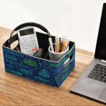 thumbnail image 5 of 2 Pack Foldable Felt Storage Cubes 10.1×6.3×4.7in Open Home Storage Bins for Organizing Shelf, Neon Plume Printed, 5 of 6