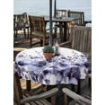 thumbnail image 2 of Outdoor Tablecloth with Umbrella Hole for Patio/Picnic/Party/Camping, Purple Blooms Floral Waterproof Table Cloth Round Cover Washable, Farmhouse Spring Flowers Botanical (Dia 54"), 2 of 8