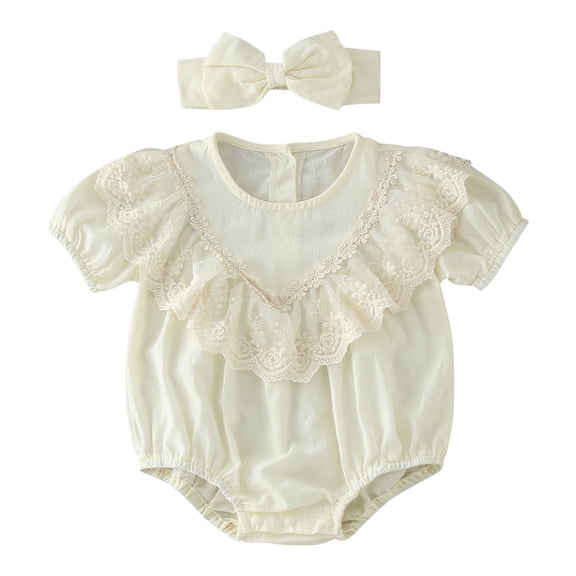 Siilsaa Little Girl Jumpsuit Girl One Piece Romper Baby Girls Ruffle Sleeve Bodysuit Toddler Girl Jumpsuit Yellow,66