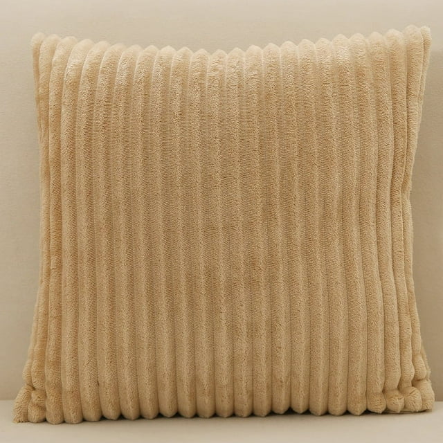 Nvzi 2 fundas de almohada de pelo mágico simple, clásicas y atemporales, fundas de almohada simples de color puro de 17,72 x 17,72 pulgadas (caqui)