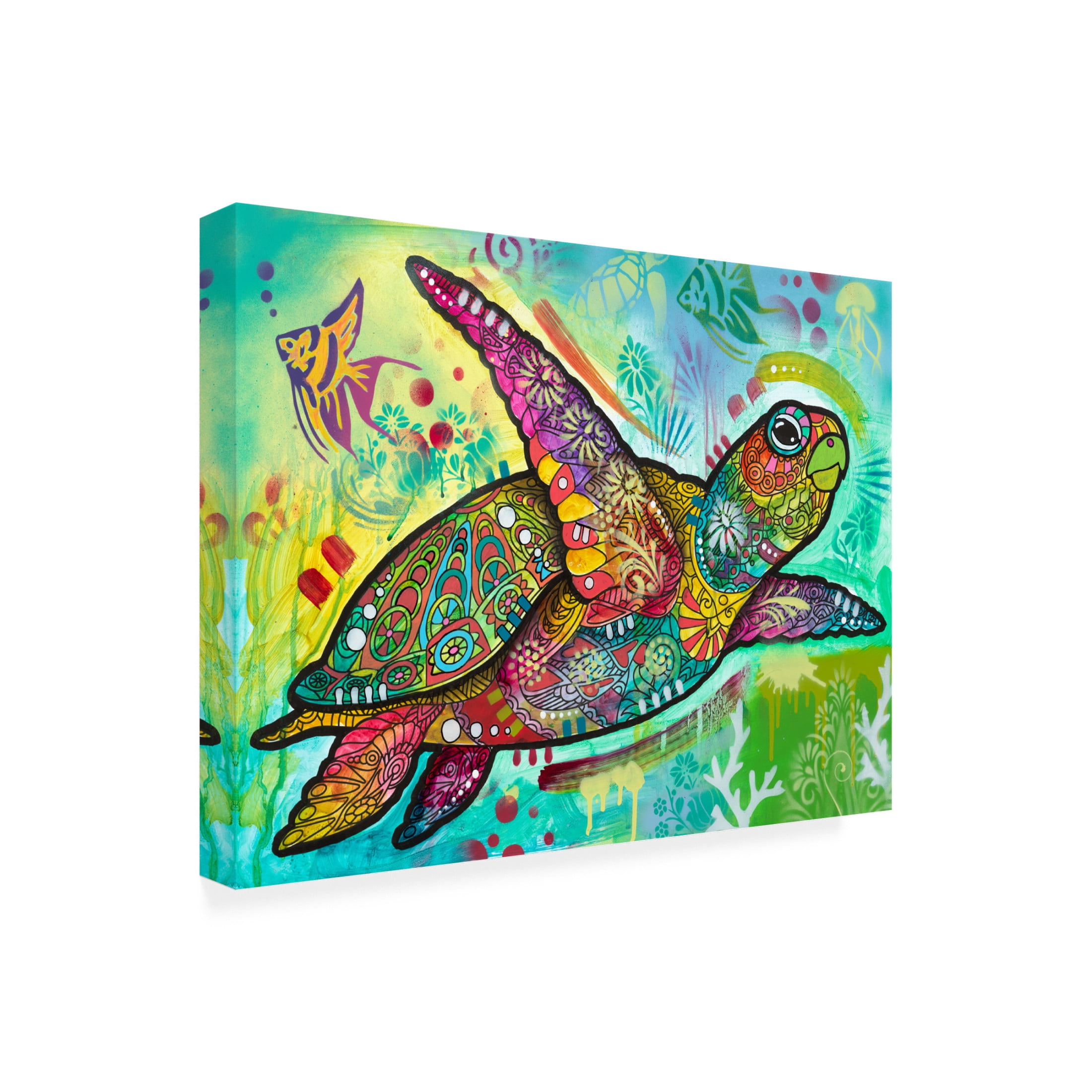 Canvas Wall Art - Dean Russo 'Sea Turtle 2' Wall Art for Living Room, Bedroom, or Office Décor by Trademark Fine Art - 32 x 24 Inches