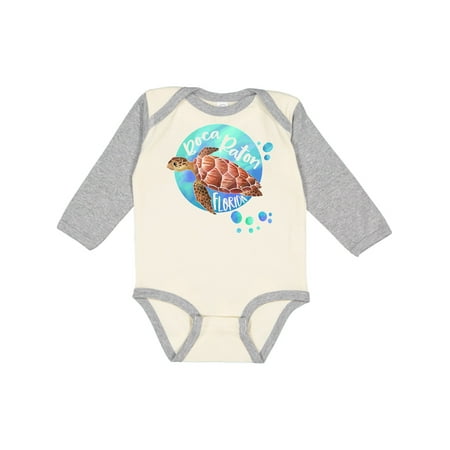 

Inktastic Boca Raton Florida Swimming Sea Turtle with Bubbles Gift Baby Boy or Baby Girl Long Sleeve Bodysuit
