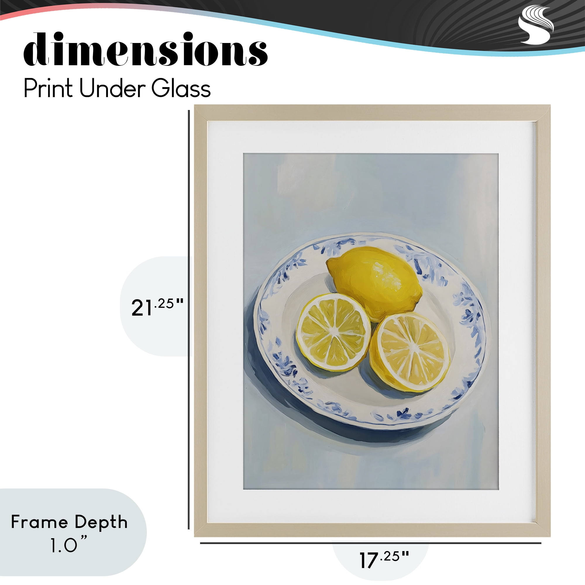 Stupell Industries Plate of Juicy Lemons Birch Framed Print Under Glass, design by The Prints Vibe