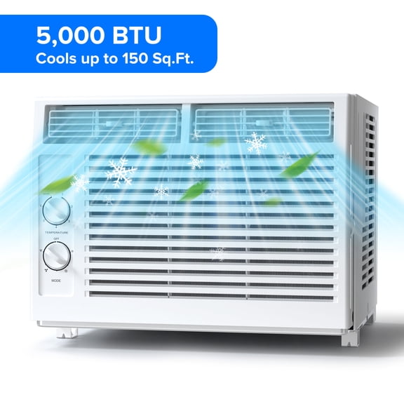 Electactic 5000 BTU 115V U Shaped Window Air Conditioner, for Small Room AC Unit air conditioner Easy Installation, Cools up to 150 Sq. Ft