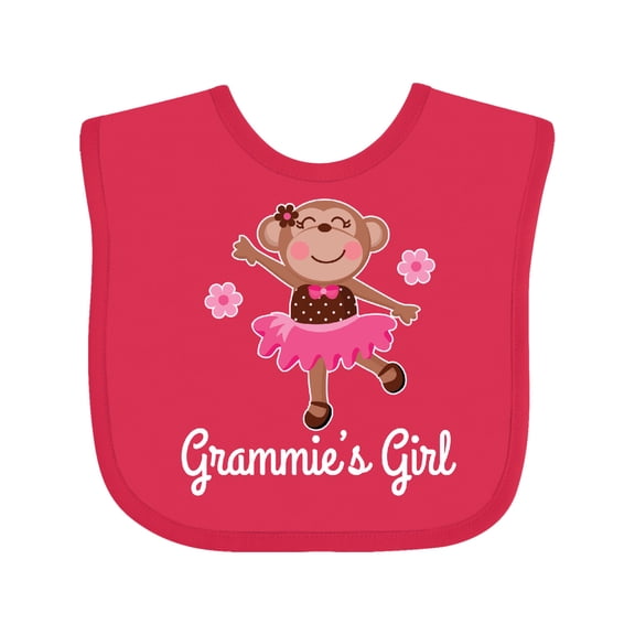 Inktastic Grammie Girl Ballerina Monkey Girls Baby Bib