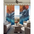 thumbnail image 3 of Orange Mountain Black Out Curtains 63 Inch Long, Room Darkening Draperies Curtains Panels, Farmhouse Blue Forest Trees Nature View Thermal Insulated Curtain for Bedroom Living Room 52"x63" 2 Panels, 3 of 8
