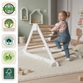 thumbnail image 4 of Little Partners Learn 'N Climb Wooden Climbing Triangle Foldable Wood Climbing Gym for Toddlers, Pickler Toddler Style Foldable Climber - Soft White with Natural, 4 of 10