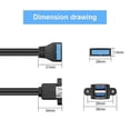 thumbnail image 3 of 90 Degree UP/Down Angle USB 3.0 19/20Pin to Dual USB-A Female Port A, 3 of 5