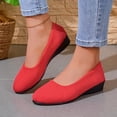 thumbnail image 4 of Gealkoca Wedges for Women Low Heel Women's Comfortable Closed Toe Women Dress Shoes Casual Spring Summer Round Toe Solid Color Flats Slip On Shoes, 4 of 9