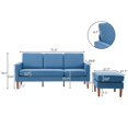 thumbnail image 5 of Yardi Yard Fabric L-Shape Couch with Reversible Ottoman, 3-Seat Sectional Sofa for Living room, Navy Blue, 5 of 9