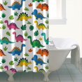 thumbnail image 4 of Vivid Colored Dinosaur and Leaf Pattern Shower Curtain 72"x84" ,Bathroom Decorative Shower Curtains Set with 12 Hooks,Modern Waterproof Washable Shower Curtain, 4 of 6