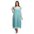 thumbnail image 1 of Moomaya Chemise de Nuit Maxi à Manches Courtes Imprimée, Boutonnée, en Coton, Tenue de Sommeil, 1 of 5