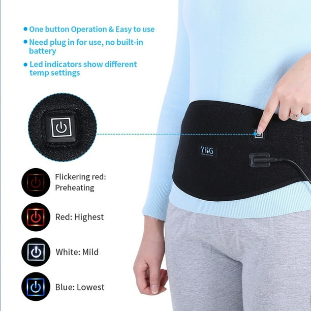 Faja Lumbar con Calefacción, Caliente el Abdomen y la Cintura, Terapia de Calor, Adapta a Hombres y Mujeres Adecuado para Aliviar el Dolor en la Espalda Baja y Ciática EOTVIA NO