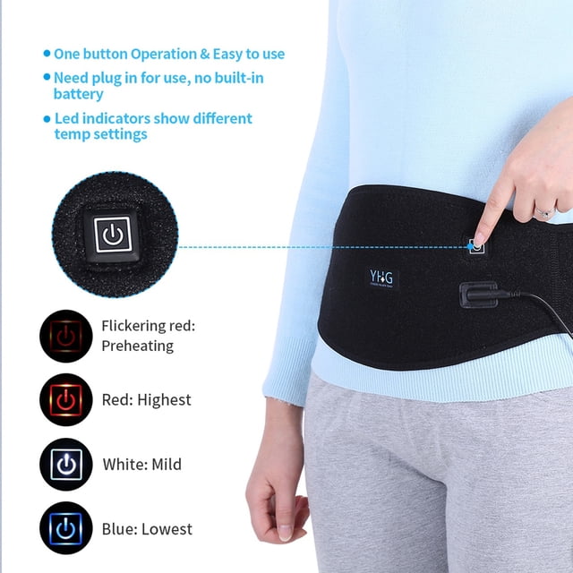 Faja Lumbar con Calefacción, Caliente el Abdomen y la Cintura, Terapia de Calor, Adapta a Hombres y Mujeres Adecuado para Aliviar el Dolor en la Espalda Baja y Ciática Ecomeon no