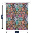 thumbnail image 3 of SASTYBALE Boho Farmhouse Shower Curtain, Water Resistant Vintage Fabric Bathroom Curtains, Machine Washable Country Abstract Style for Bathtub Decor with 12 Hooks, 72x72 Inch, 3 of 7