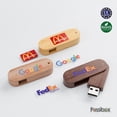 thumbnail image 4 of Unidad flash USB Possibox, giratoria personalizada, de madera, 1 GB, USB 2.0, 4 of 6