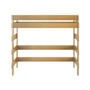 Max & Lily Solid Wood Modern Farmhouse High Loft Bed, Twin Bed Frame For Kids, Pecan