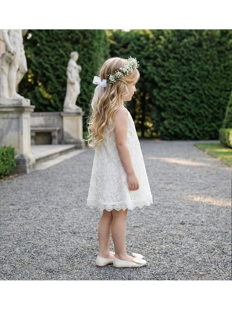 flower girl dresses boho 2Bunnies Girls' 12M-6Y Country Rustic Lace Sleeveless Dress Color:Forest Muse