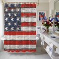thumbnail image 4 of Independence Day Shower Curtain, 36" x 72", Abstract American Flag Wood Grain Waterproof Bathroom Curtain Washable Shower Curtain Set with 12 Hooks, 4 of 9