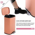 thumbnail image 6 of Dkeli Step Trash Can 13 Gallon Bathroom Trash Can Stainless Steel Kitchen Garbage Can with Foot Pedal & Liner for Kitchen, Bathroom, Office, Pink, 6 of 7