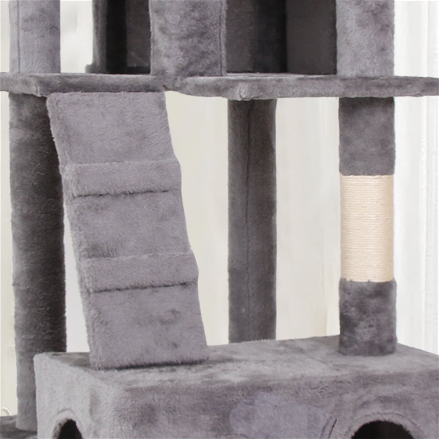 Pefilos Multi-Level Cat Tree Tower for Indoor Cats, Cat Condo for Plush Perch Cat Tree House with Scratching Posts, Gray Pefilos Multi-Level Cat Tree Tower for Indoor Cats, Cat Condo for Plush Perch Cat Tree House with Scratching Posts, Gray