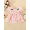 thumbnail image 2 of Bagilaanoe Toddler Baby Girl Summer Dress Short Puff Sleeve Cherry A-line Princess Dresses 9M 12M 18M 24M 3T Kids Casual Swing Sundress, 2 of 9